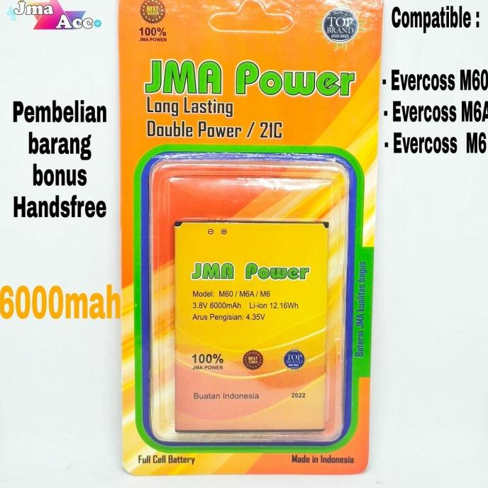 Baterai JMA Power Double Power Original For Evercoss M60 M6A M6