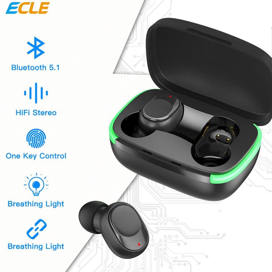 HARGA GROSIR ECLE Y60 TWS Earphone Headset Bluetooth 5.1 Touch Control HiFi Stereo Portable gas 