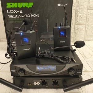 TERMURAH mic wireless shure ldx2 ldx 2 2mic clip on + headset multi channel