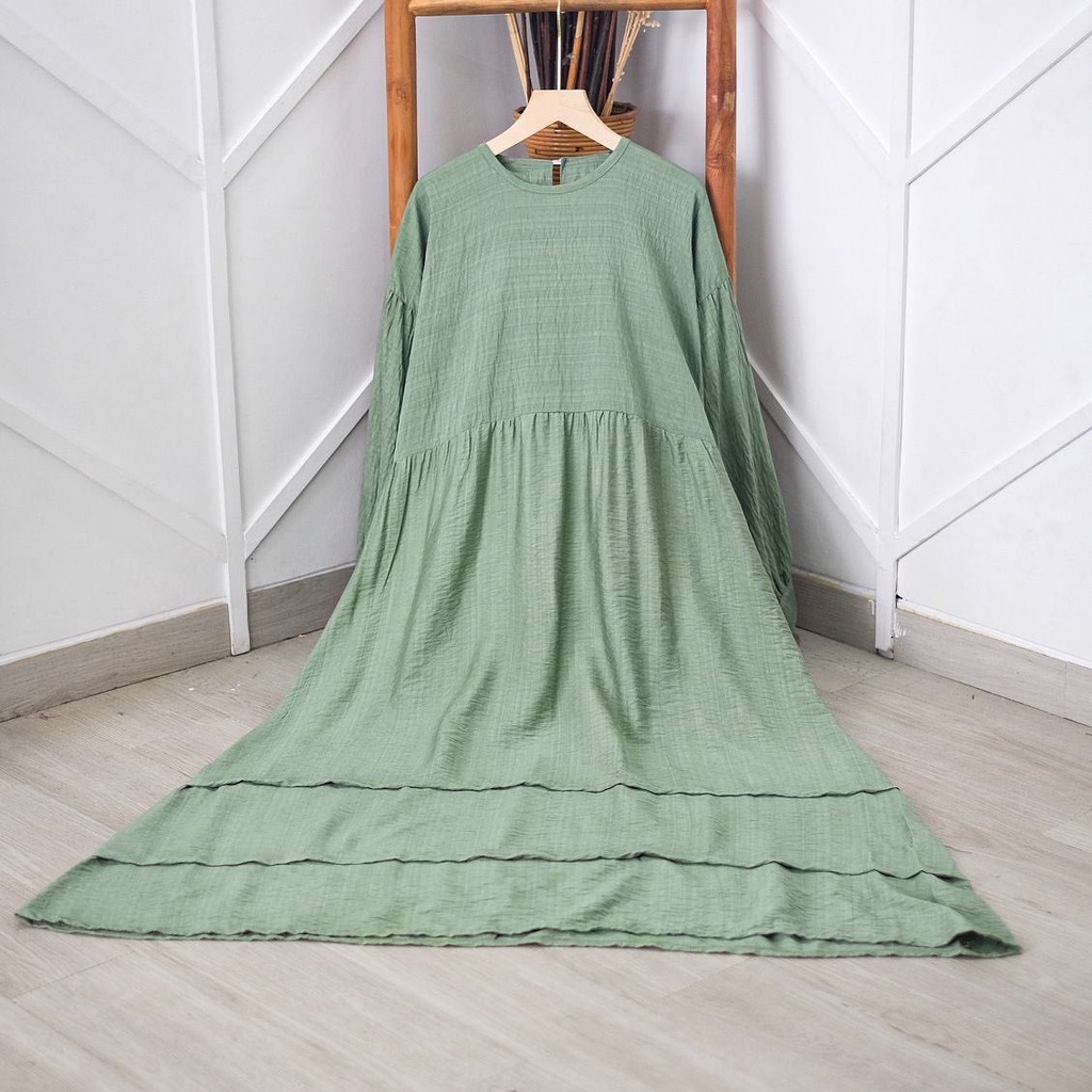 GAMIS WANITA ANNE DRESS BAHAN POLO LINEN LD 120 PJ 136 CM PT 46 CM LEBAR BAWAH 214 CM GAMIS WANITA TERBARU 2023 KEKINAN / DRESS WANITA KEKINIAN / MAXY DRESS WANITA JUMBO