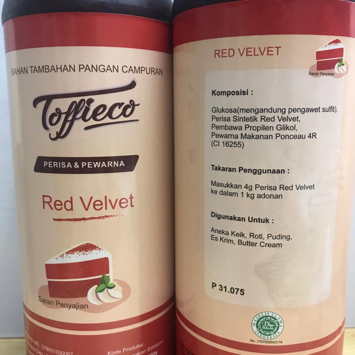 

Toffieco Red Veet 1 Kg Perisa & Pewarna Makanan Kue Cake