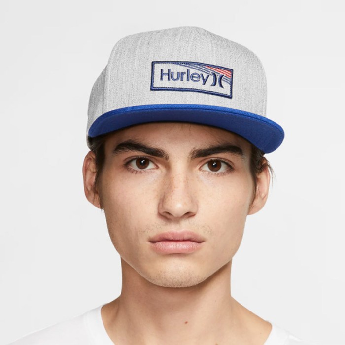 Topi Hurley Impact Snapba Hat 110 Yupoong Cool Grey Blue
