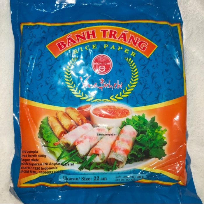 

Kulit Lumpia Vietnam Vina Bich-Chi Banh Trang 22Cm 400 Gr/Rice Rs