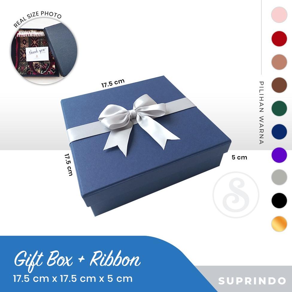 

New KOTAK KADO/GIFTBOX Sajadah muka, hijab +FREE PITA uk. 17.5 x 17.5 x 5 cm