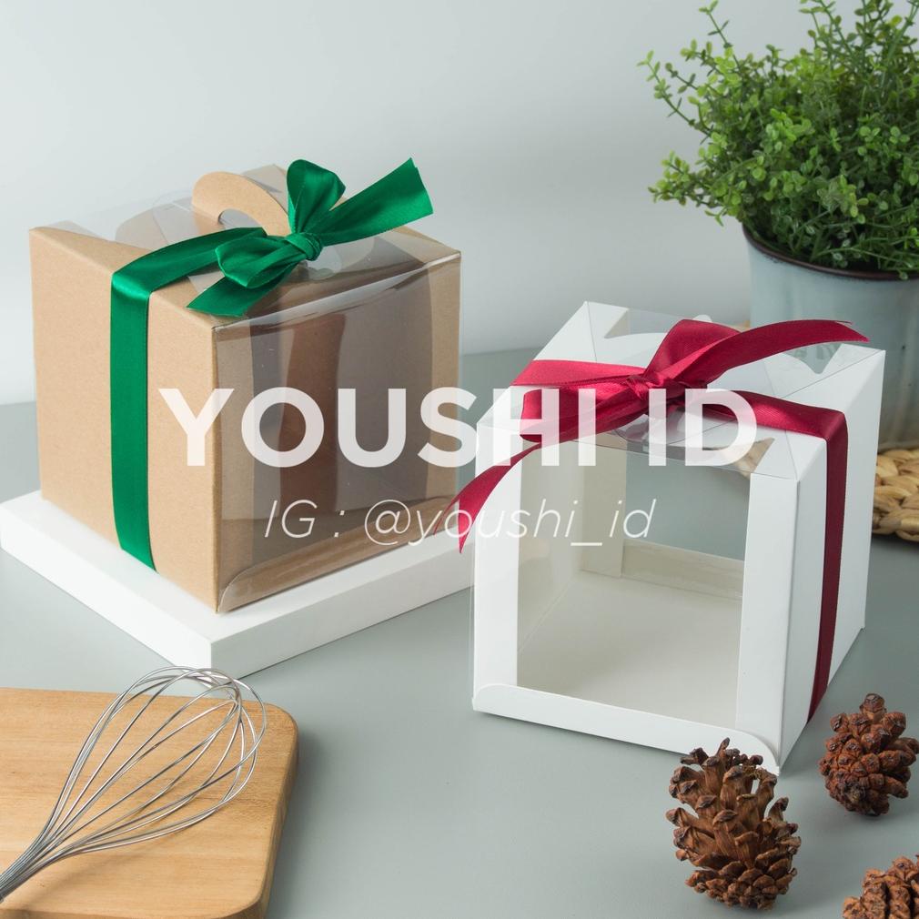 

7.7 (5pcs)Dus Kue/Kotak Kue/Carry Box/Giftbox Kue/Dus Chiffon Mini Mika Transparan 12x12x12cm