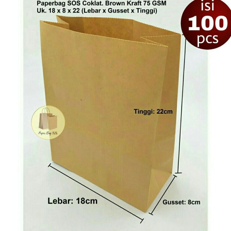 

Promo Paperbag Kraft Kantong Kertas Coklat Souvenir M 18x8x22 cm (isi 100 pcs)