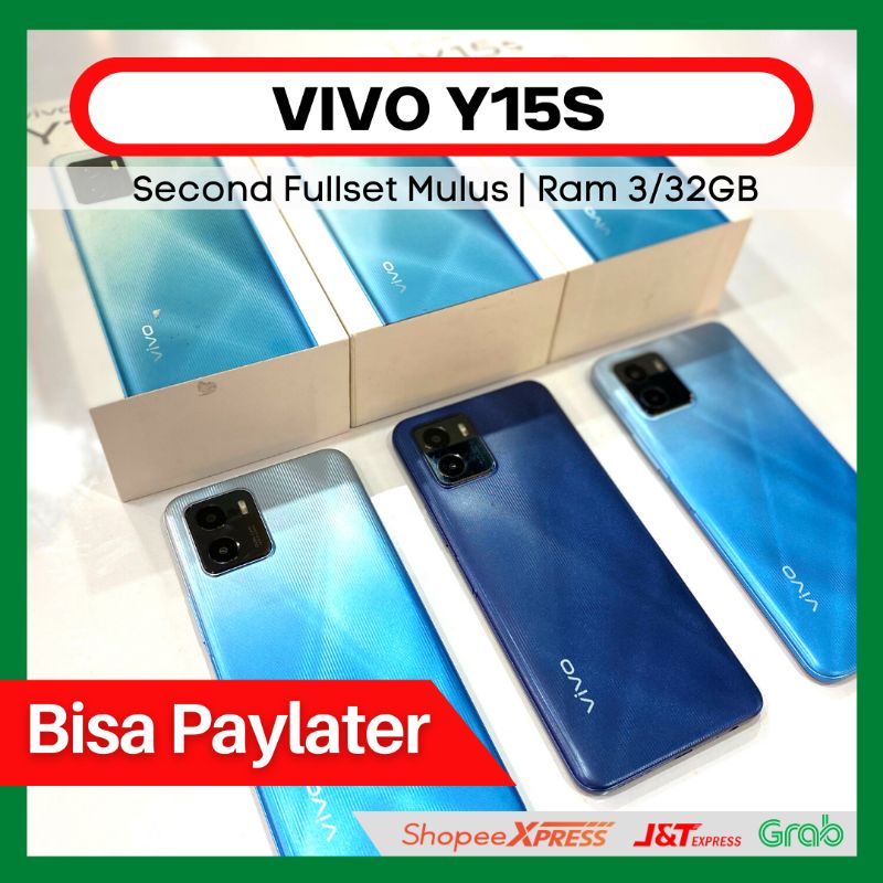 Vivo Y15s Ram 3/64 Second lengkap mulus bergaransi