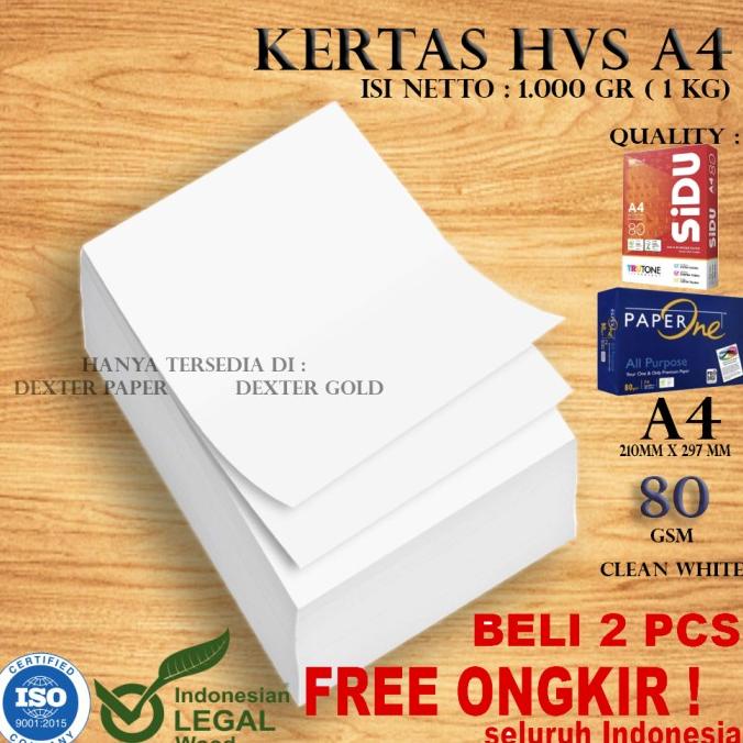 

Kertas Hvs A4 80gr / Kertas A4 80 gsm isi 1000gr (1 kg) PROMO DISKON
