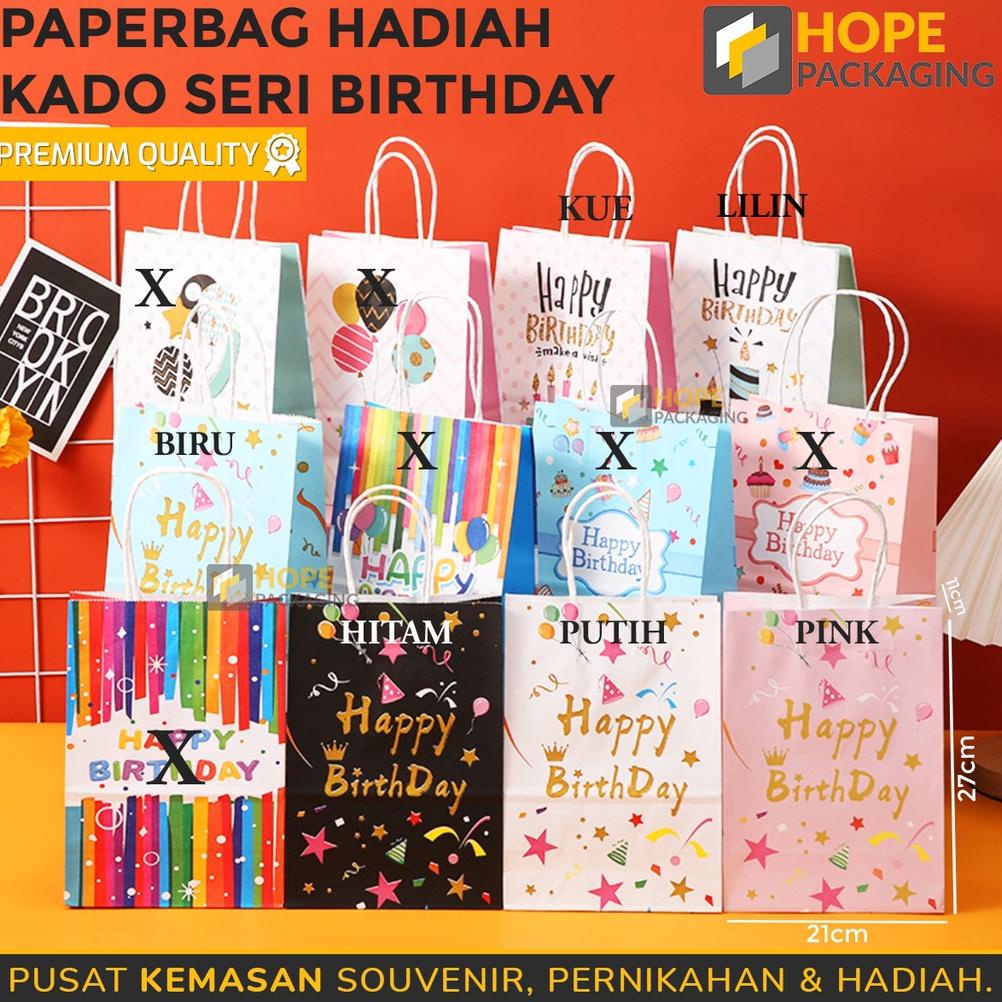 

7.7 [/ 3 pcs] Paper Bag Kertas Hadiah Souvenir Ulang Tahun/ Tas Kantong Kertas Souvenir Happy Birthday