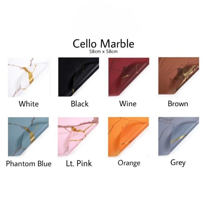 

New [20 Lembar] Kertas Buket Bunga Motif Marble Emas / Kertas Cellophane Motif Marble / Flower Wrapping Paper Golden Marble / Cellophane Marble