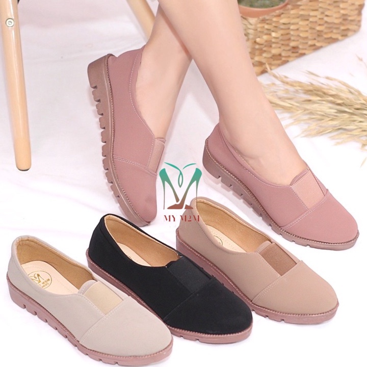 ✨TERBARU✨ Mym2m Sepatu Wanita Slip On Kekinian Kasual Terlaris Rezilia murah