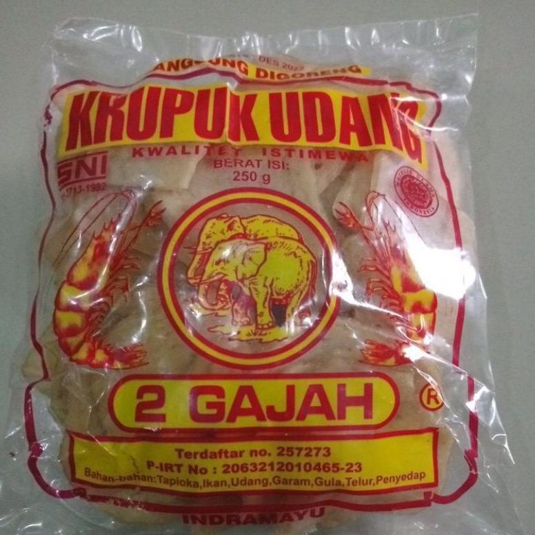 

Promo Krupuk Udang 2 Gajah (asli) Pabrik Indramayu 250 gram