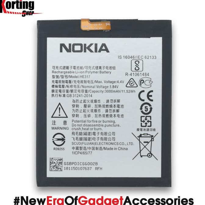 Baterai Nokia 6 TA-1021 TA-1033 TA-1000 HE317 HE316 ORIGINAL 100%