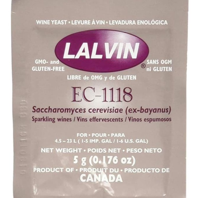 

[Miliki Sekarang] Imatton Lalvin Dried Wine Yeast EC #1118 alc 18% 80