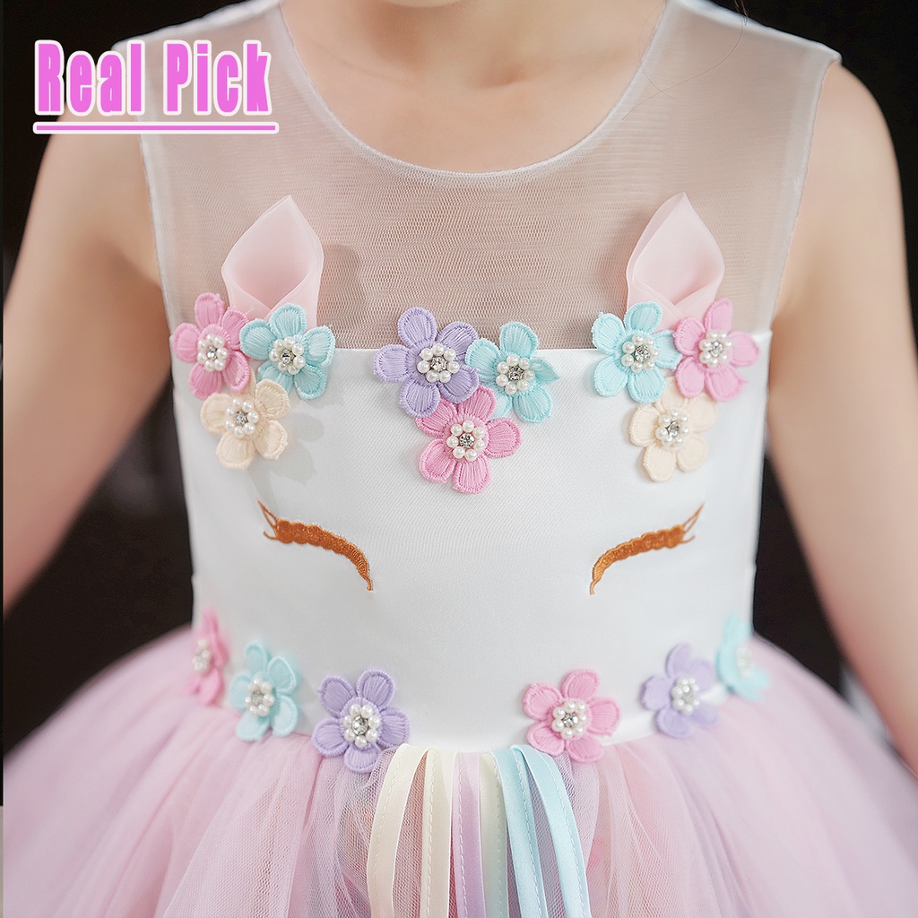 NEW Long Dress Unicorn Anak Impor/ Gaun Dan Jacket Unicorn Ulang Tahun Tutu Anak Unicorn Panjang