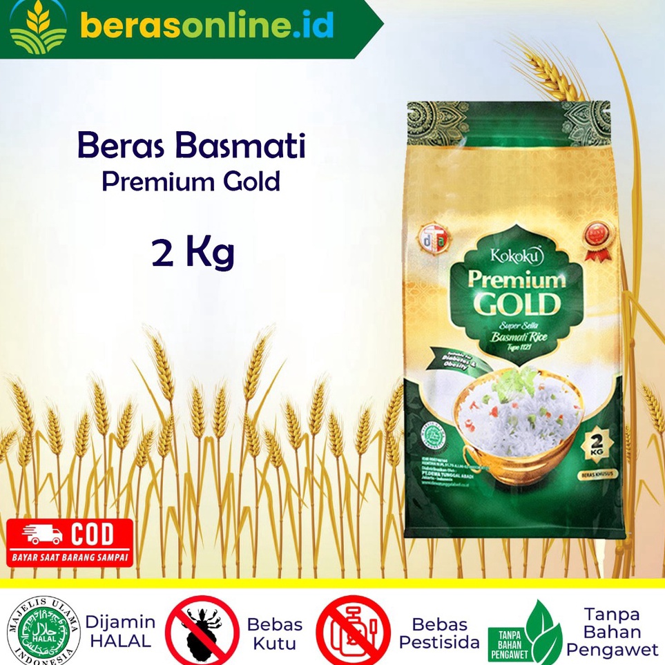 

[KODE 77] Beras Online - Beras Basmati Gold 2KG Beras Impor | KEMASAN BARU | Cocok untuk Nasi Kebuli | Kemasan Praktis Mudah Dibawa