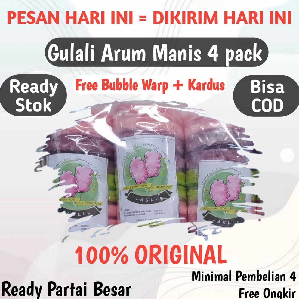 

Murah 4 Arum Manis / Rambut Nenek / Gulali/ makanan Manis PGT