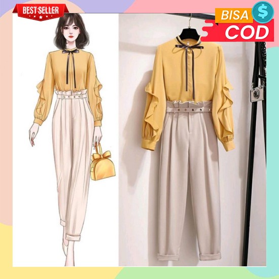 Fashion Muslim Set Viral One Set Wnita Dewasa Setelan Cewek Korean Style Stelan Perempuan Kekinian B