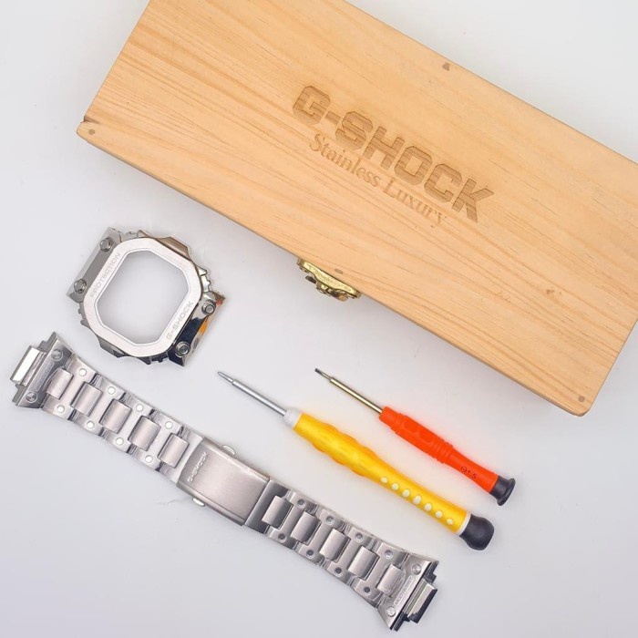 DISKON SPESIAL BEZEL GSHOCK GX56 GX 56 CASE PREMIUM STEEL SILVER TERLARIS