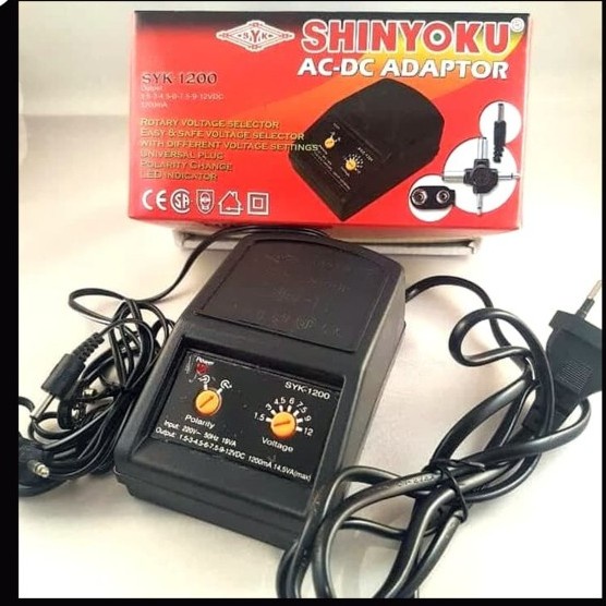 Terlaris Adaptor Shinyoku Ac Dc 1200Ma Syk 1200Ma