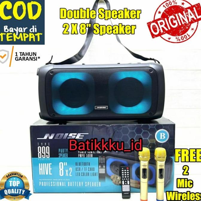 Speaker Aktif Portable Noise 899B 899 B Hive Original 2 X 8 Inch 2 Mic Inarahza