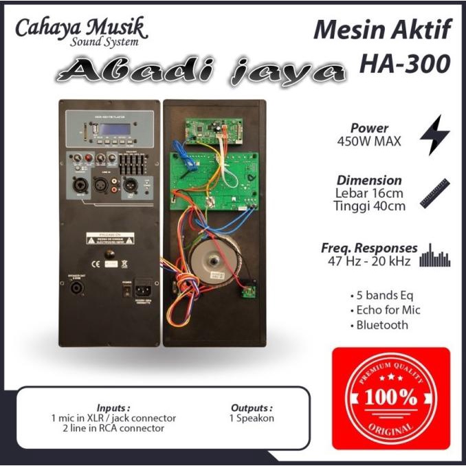 Mesin Speaker Aktif Power Kit Aktif Ha300 Ha 300 Original Inarahza