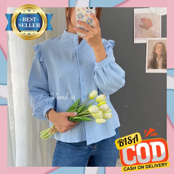 Blus Perempuan Import Bluse Polos Bloude Blouse Korean Style Wanita Casual Kmja Cewek Atasan Kasual 