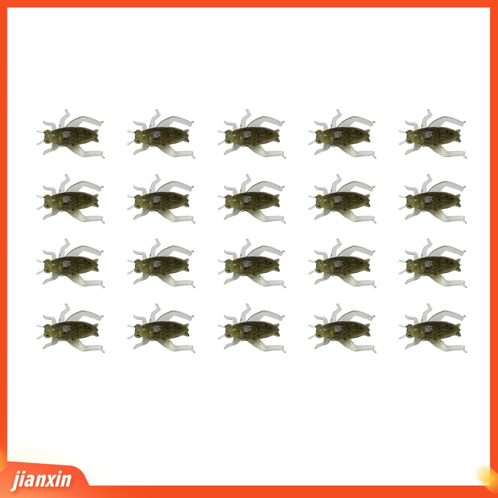 [Jianxin] 20pcs 2.5cm/0.6g Soft Lures Realistis Tampil Digunakan Kembali Kompak Ketangguhan Tinggi Meningkatkan Tingkat Memancing Kriket Serangga Fleksibel Mini Umpan Angling Perlengkapan Memancing