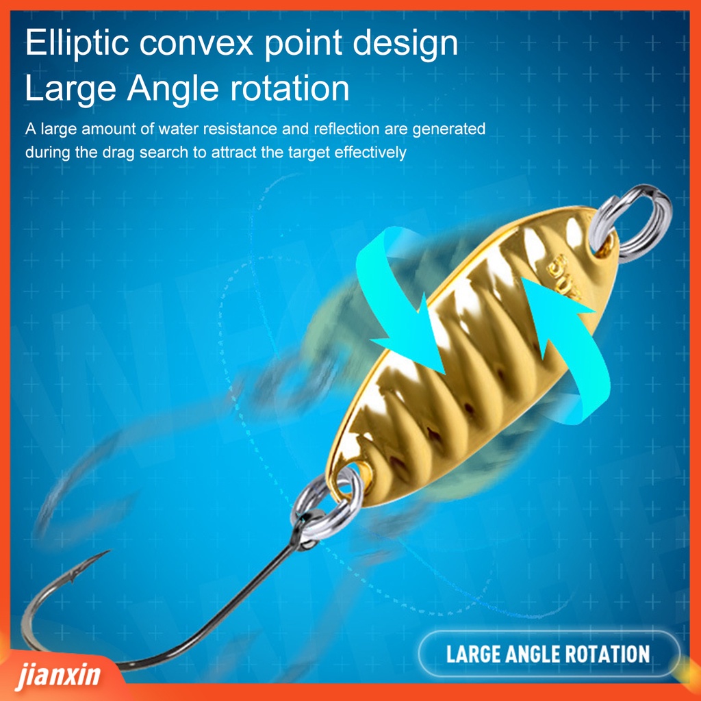 [Jianxin] 1 Set Pemikat Pancing Set Penembus Tinggi Tidak Mudah Decoupling Tajam Kait Angling Berputar Sequin Sendok Lure Memancing Aksesoris