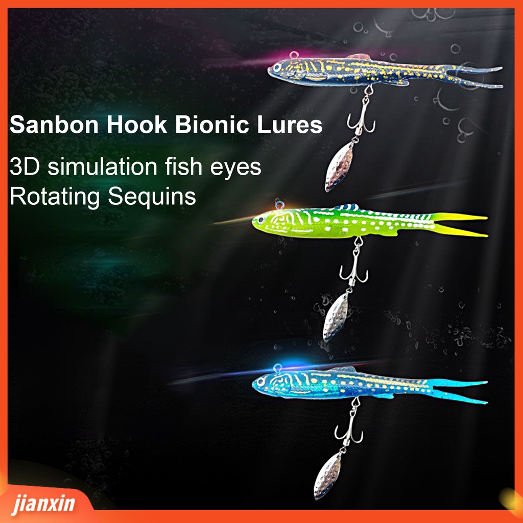 [Jianxin] 28g/14.5cm Lure Umpan Treble Hook Garpu Ekor Payet Memancing Buatan Umpan Angling Perlengkapan