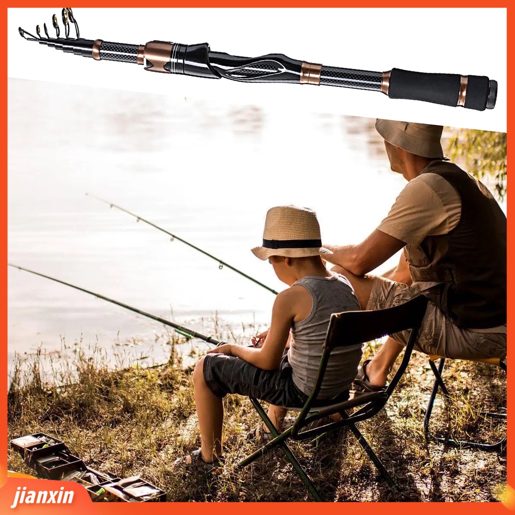 [Jianxin] leo Lure Rod Telescopic Kokoh Memancing Outdoor Ultra Ringan Karbon Portable Marine Fishing Rod Alat Pancing