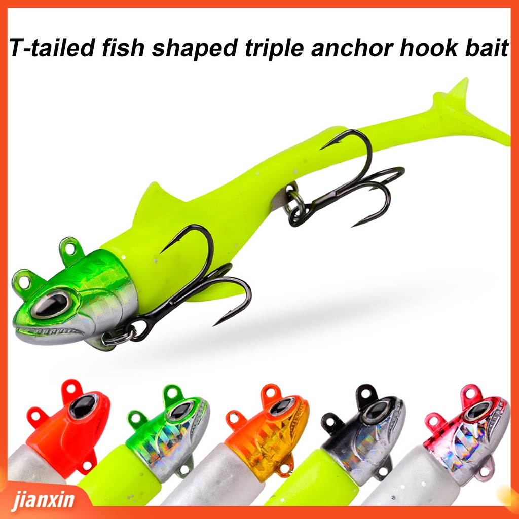 [Jianxin] 13.5g/8cm Umpan Pancing T-Tail Tajam Treble Hook 3D Fisheyes Simulasi Pengecoran Panjang Ekor Dayung Buatan Umpan Perlengkapan Memancing