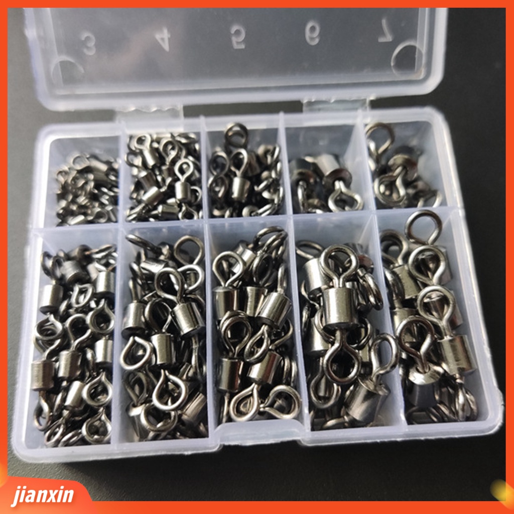 [Jianxin] 220 Pcs Kili-Kili Swivel Konektor Umpan Pancing Bentuk Angka 8