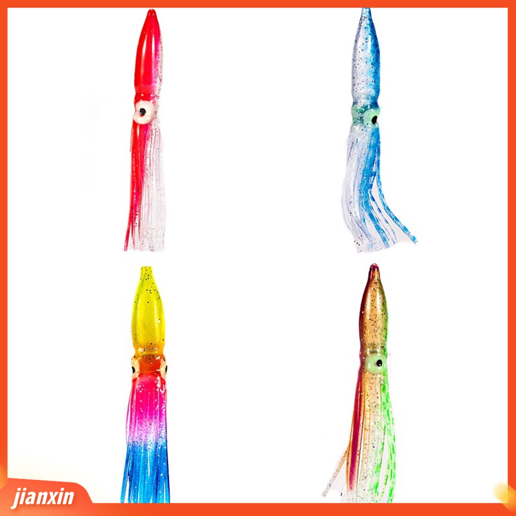 [Jianxin] 10 Pcs Umpan Pancing Soft Bait Bentuk Cumi-Cumi Warna-Warni Ukuran 8cm