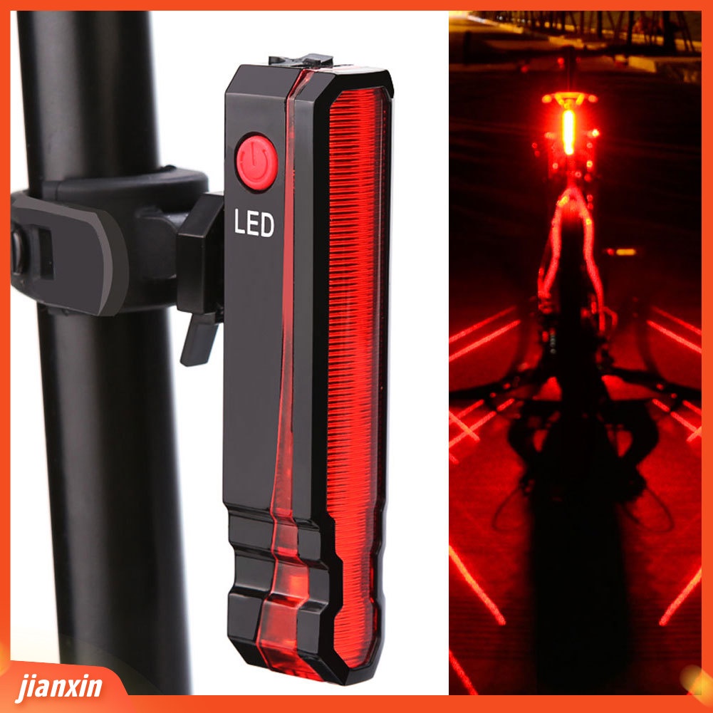 [Jianxin] usb Lampu Laser Belakang Sepeda LED Untuk Keamanan