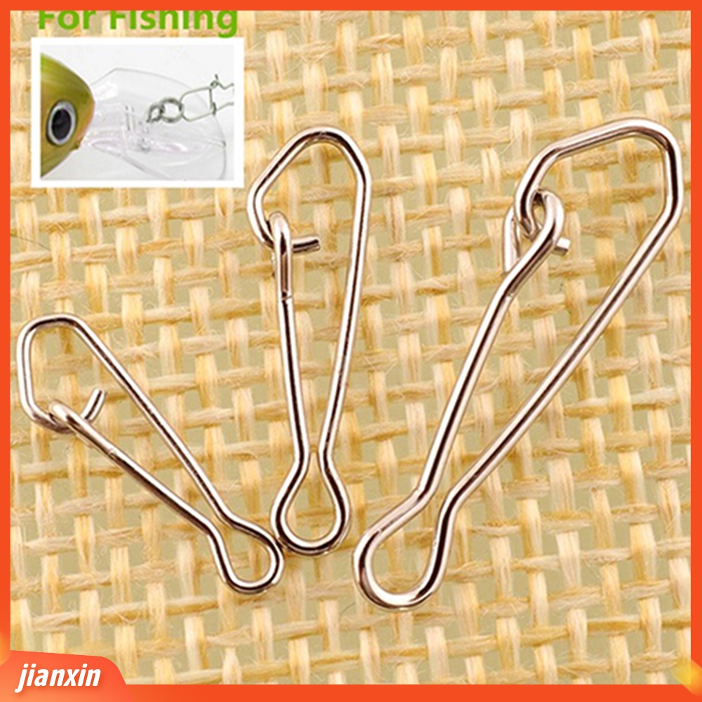 [Jianxin] 100pcs Konektor Kail Pancing Bahan Stainless Steel Ukuran 15 / 17 / 22mm