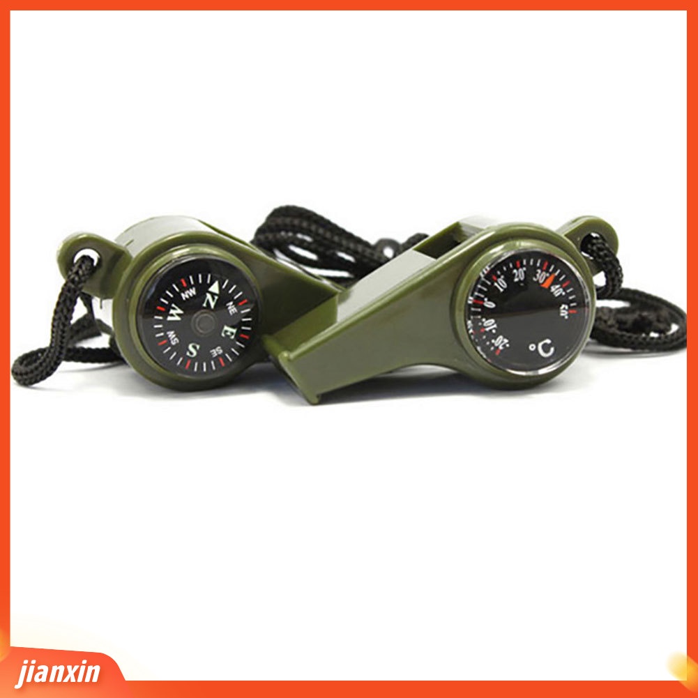 [Jianxin] 3in1 Peluit Survival Dengan Kompas + Termometer Untuk Hiking / Outdoor