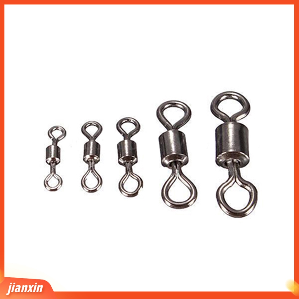 [Jianxin] 100Pcs Fishing Swivel Heavy Duty Bearing Rolling Copper Alloy Practical Fishhooks for Outdoor