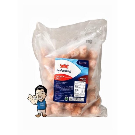 

Seafood King Bakso Ikan rasa Salmon- Salmon Flavour Ball 1 Kg