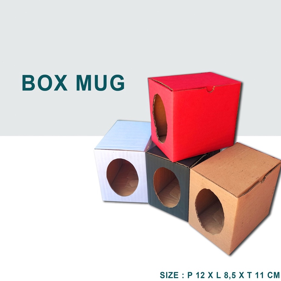 

✨COD✨ Box Mug 12x8,5x11cm/Paket 50pcs/Karton/Kardus Polos/Box Gelas murah