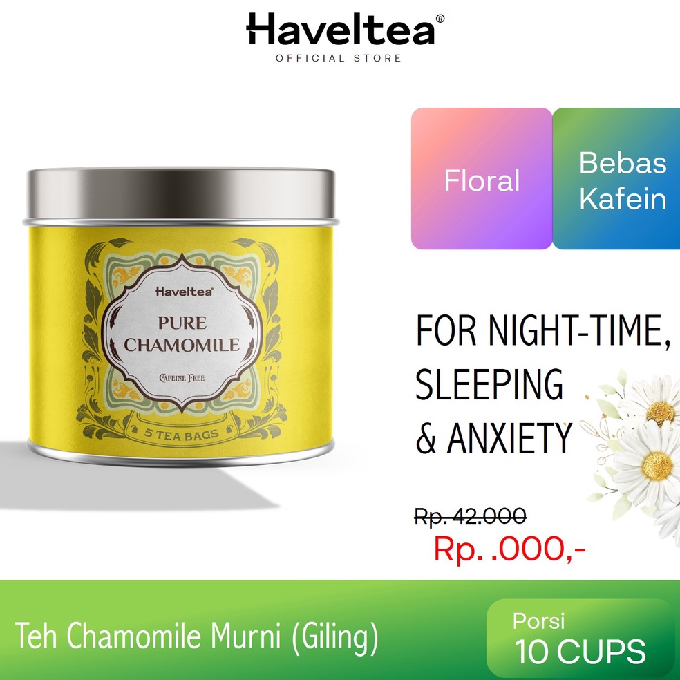 

Model Keren PURE CHAMOMILE | Mini Tin | Haveltea | Floral Tea | Sleep Anxiety Aid YKG