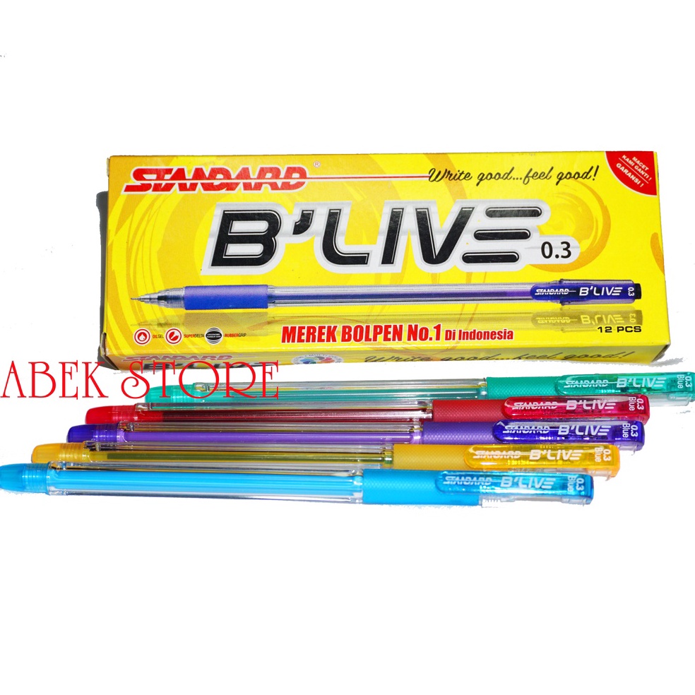 

Sangat Nyaman.. Pulpen Standard B'Live 0.3 mm ISI 12 pcs ( 1 Pak ) Standard BLIVE