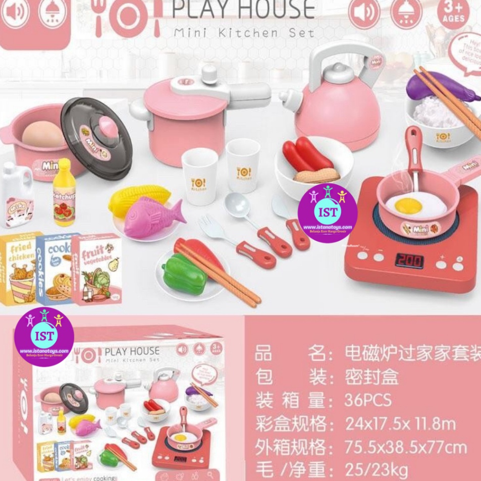"NPR.10Jn23ᴾ" Mainan Masakan Play House Mini Kitchen Set Pink DAPUR MASAK KITCHEN PLAYSET MAINAN MAS