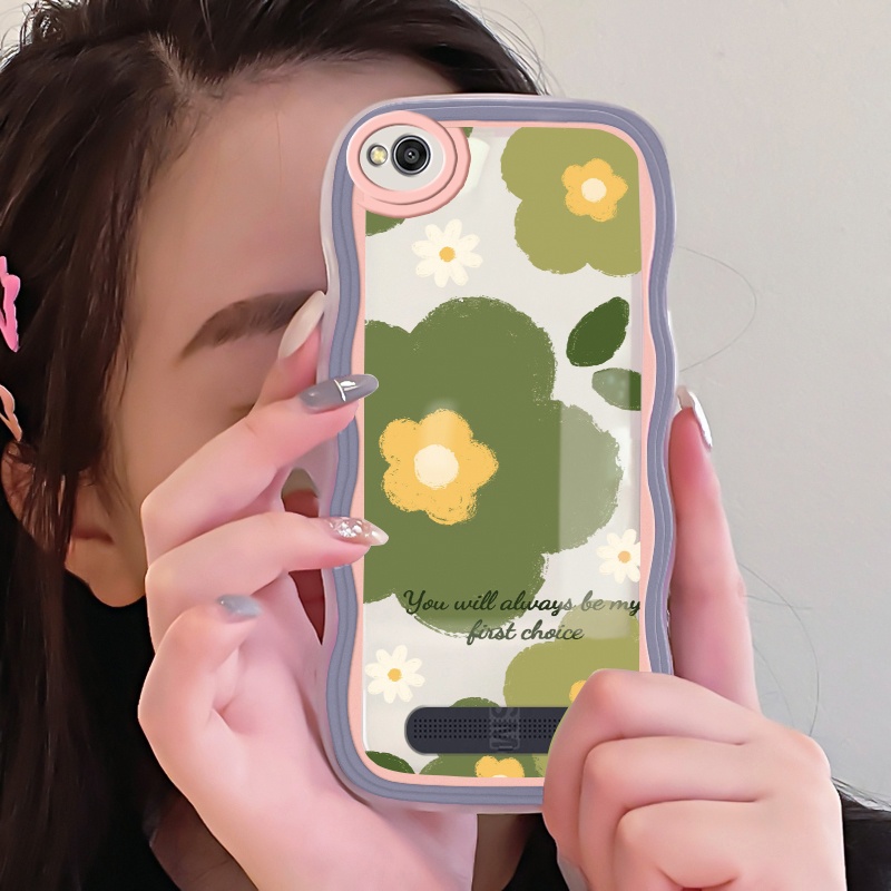 Casing Ponsel untuk Xiaomi Redmi 4X 5A 6A 5 Plus 6 7 Case silikon transparan HP pola bunga segar Cas