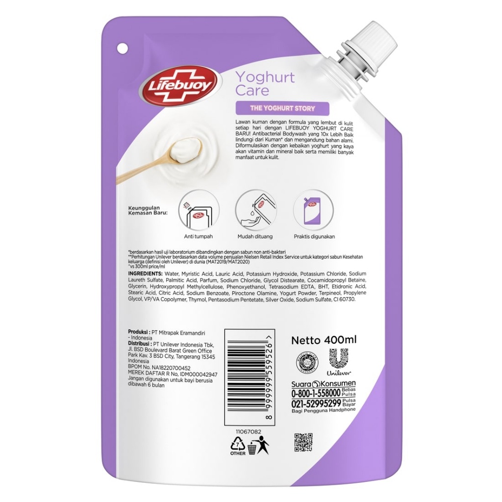 (Not For Sale) Gimmick Lifebuoy Body Wash Refill Yoghurt Care 450ml