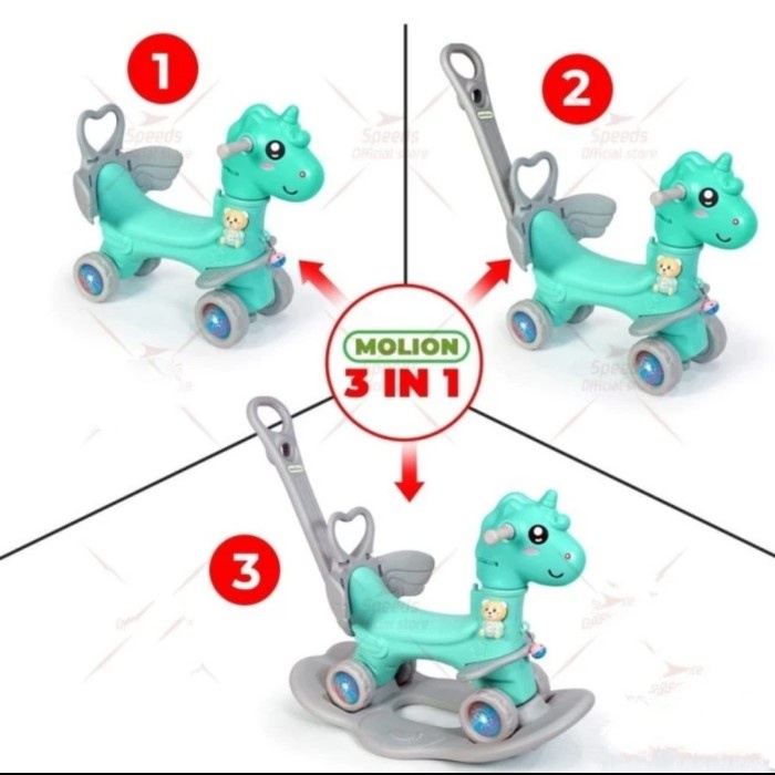 Terlaris Mainan Anak Kuda Kudaan Rocking Horse Jungkat Jungkit 3 In 1