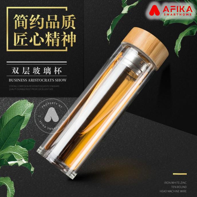 Botol Minum Kaca Teh Infuser Botol Kaca Tahan Panas 450 Ml