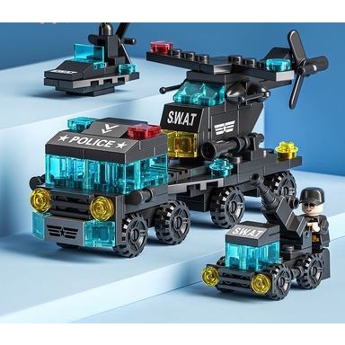 DISKON SPESIAL MAINAN ANAK BLOK KOTAK LEGO SUSUN RAKIT MOBIL MOBILAN TRUK POLISI SWAT TERBARU