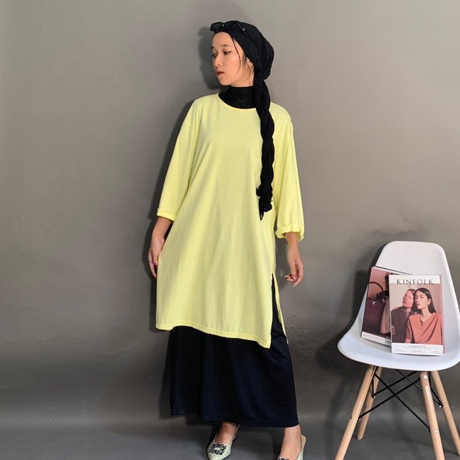 RAABIHA Lesa Tunik Kaos Oversize | Tunik Kaos | Tunik Slit