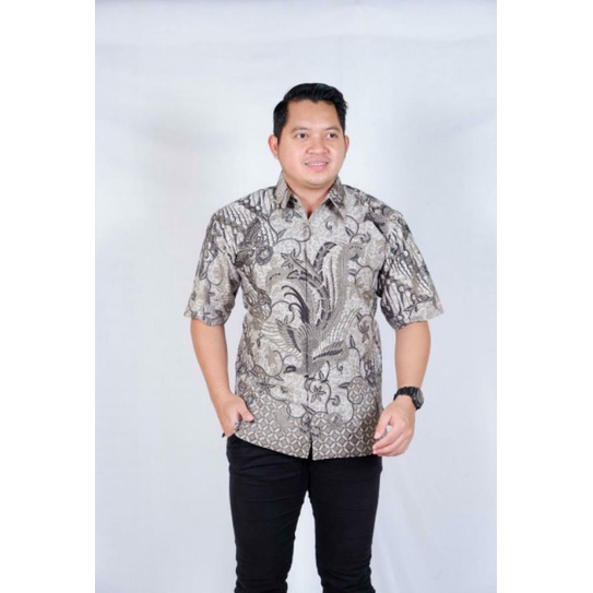 12 Motif Kemeja Batik Pria Lengan Pendek S M L XL XXL terbaru NR